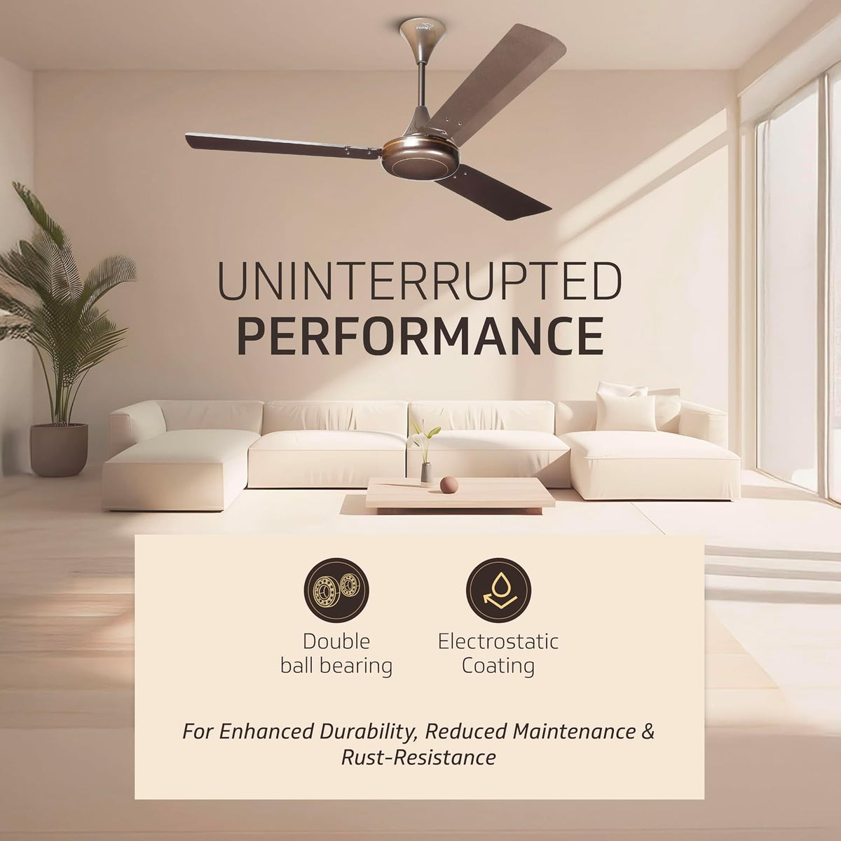 V-Guard Gatimaan Pro BZ 1200 mm Ceiling Fan (Pearl Brown)-6