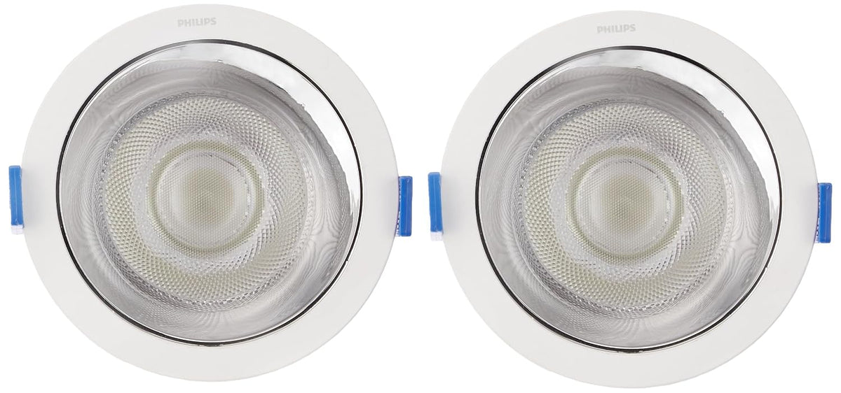 Philips 12 Watt Chrome Reflector LED Ceiling COB Round Spot Light with Focused Beam (Pack of 2) (Cool Day Light, B0D3N73WM4)