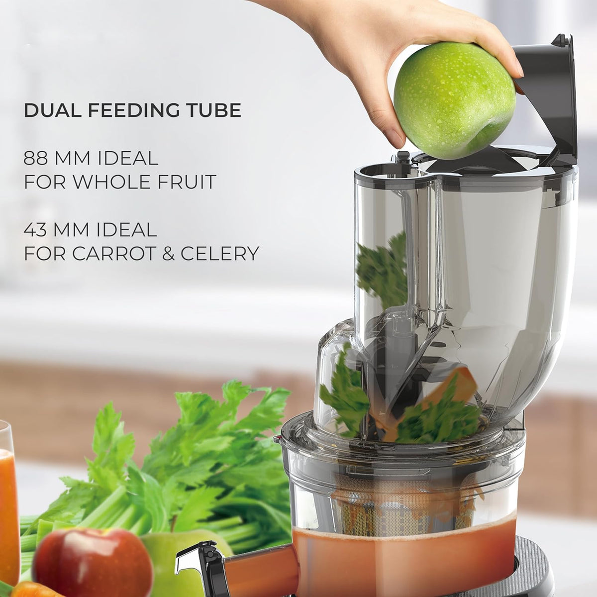 Kuvings REVO830 Black Luxury Cold Press Whole Slow Juicer, World's 1st Patented Auto-Cutting Auger to reduce juicing time, 12 Yrs Motor Warranty, 240W Strong Motor, All-in-1 Fruit & Vegetable Juicer