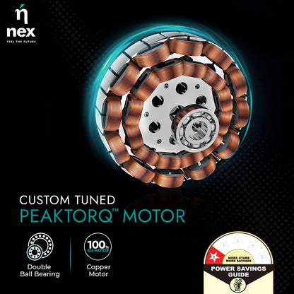 NNEX Dryft A90 1200 mm | BEE star Rated Premium Ceiling Fan | 20% Higher Air Thrust* | Airfluence™ ABS Blades For Low Noise | Adjustable Downrod | 2-Yr Warranty | Free Installation | Slate Gold