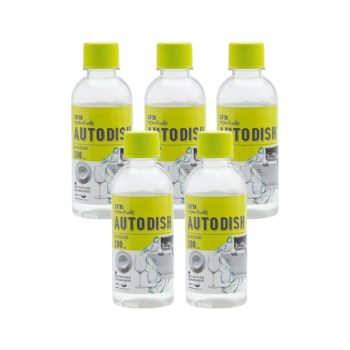 IFB Essentials Dishwasher Autodish Rinse Aid (Pack Of 5*200ml)