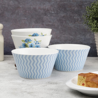 Clay Craft Cream Imperial Cup & Saucer 180ml, Set of 12 (6 Cups + 6 Saucers) Blue