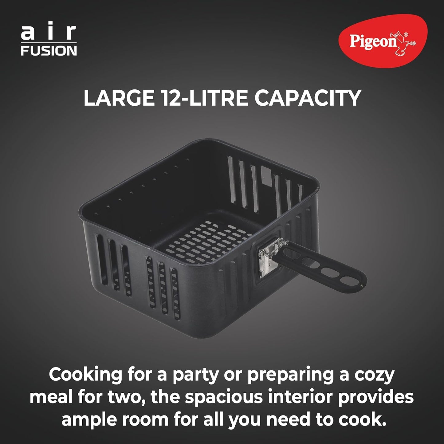 Pigeon by Stovekraft Air Fryer Oven 12L | 1800W | 2-in-1 Appliance - AirfryerOTG | Digital Touchscreen | 9 Preset Menu | Air Fry, Bake, Broil, Toast, Defrost (Black) | With Rotisserie | 7 Accessories