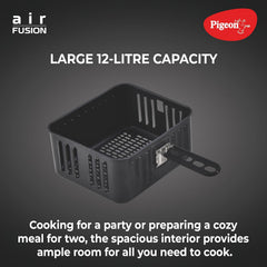 Pigeon by Stovekraft Air Fryer Oven 12L | 1800W | 2-in-1 Appliance - AirfryerOTG | Digital Touchscreen | 9 Preset Menu | Air Fry, Bake, Broil, Toast, Defrost (Black) | With Rotisserie | 7 Accessories