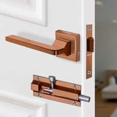 Plantex Heavy Duty Door Lock “ Bathroom Door Lock/Mortise Keyless Handle Set for Home/Bathroom/Store Room/Balcony/Office with Baby Latch (605 - Rose Gold)-1