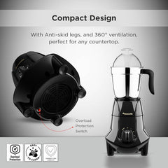 Butterfly Jet Elite Plus Mixer Grinder, 750W, 5 Jars, Grey