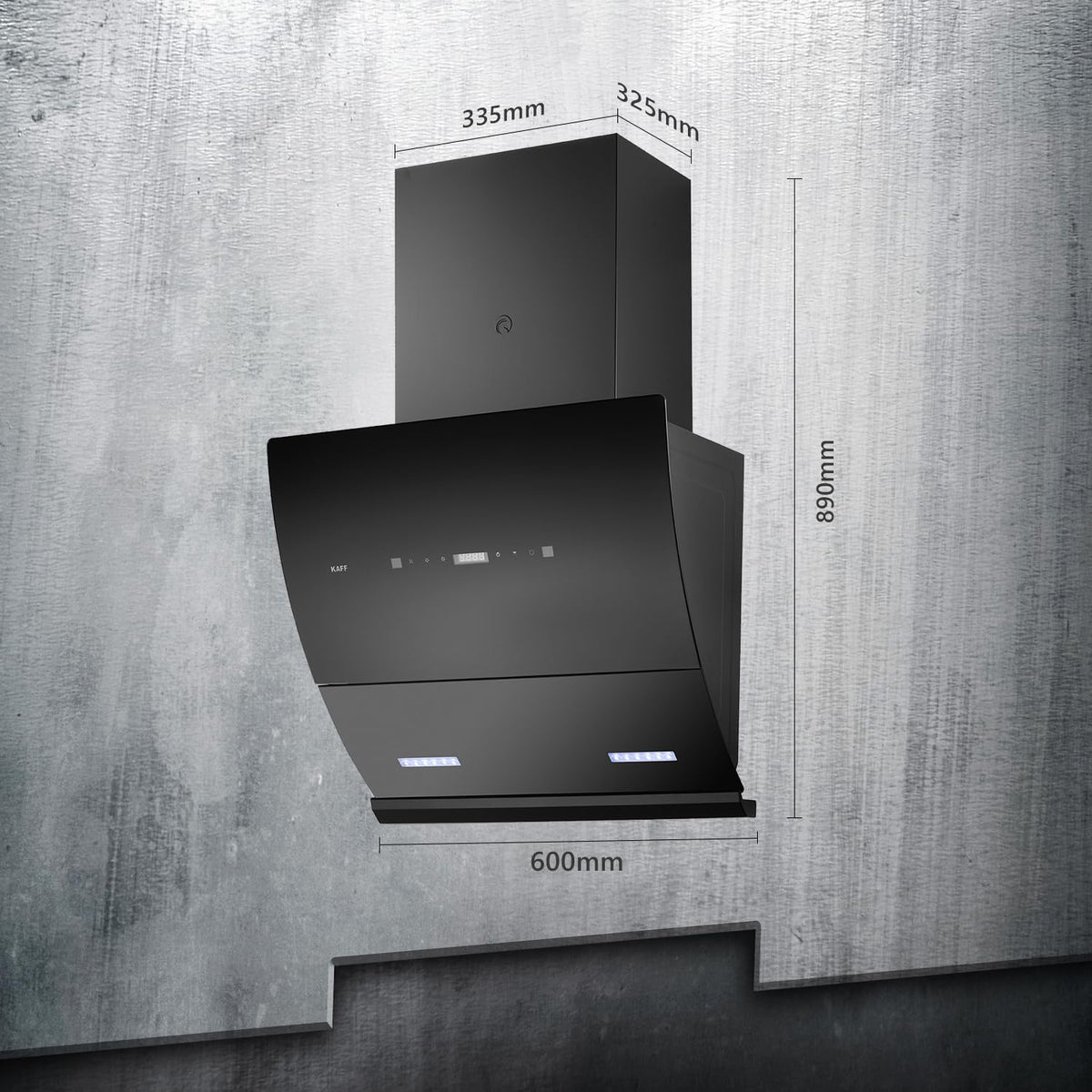 Kaff LYRA DHC 60 Filter-less Auto Clean Slant Kitchen Chimney 60 CM with 1250 m3/hr Suction Capacity, Touch with Motion 