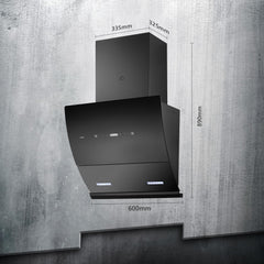 Kaff LYRA DHC 60 Filter-less Auto Clean Slant Kitchen Chimney 60 CM with 1250 m3/hr Suction Capacity, Touch with Motion 
