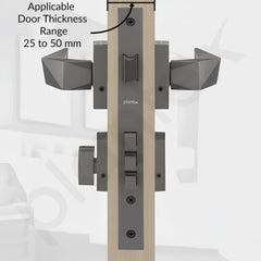 Plantex Door Lock for Home/Main Door Lock Set with 3 Years Warranty/Mortise Lock with Brass Lock Body & Cylinder with 3 Brass Key - (7129, Grey)-3
