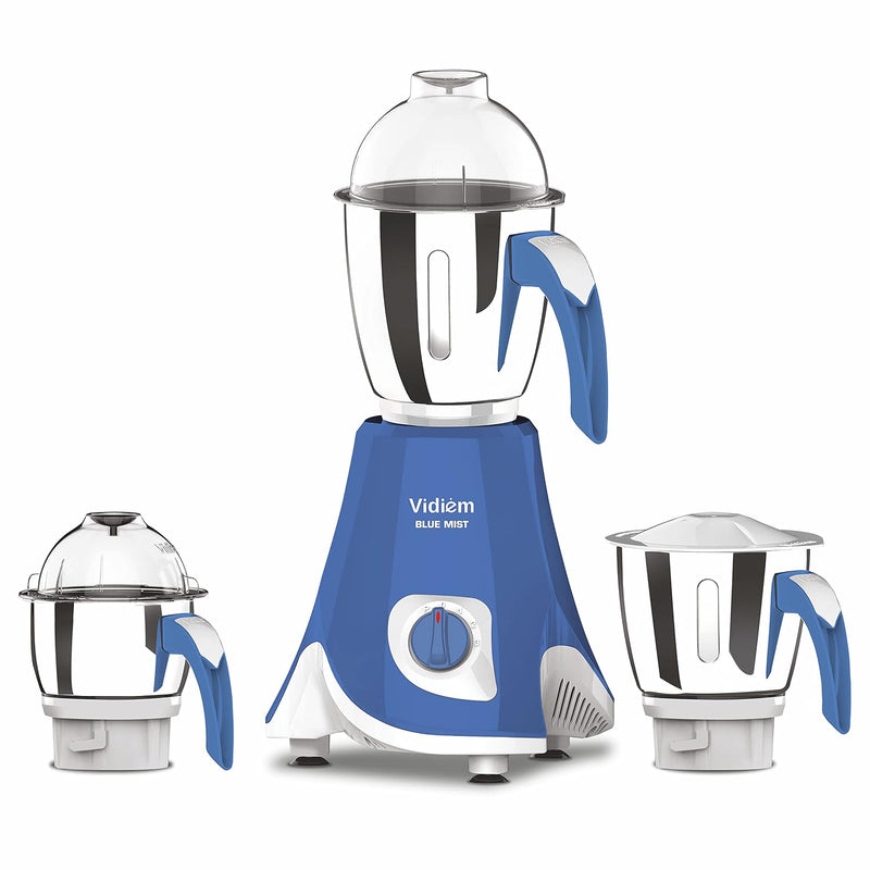 Vidiem Eva Citron Mixer Grinder 650W with 3 Jars (1.5L, 0.75L, 0.4L) | ARIA Cool Tec Motor | Self-Locking Jars | Dynamic