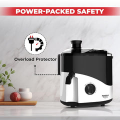 Maharaja Whiteline Odacio Pro Juicer Mixer Grinder With 3 Versatile Jars || 500 Watt || Food Grade Safe || 2 Year Warranty || Black and White