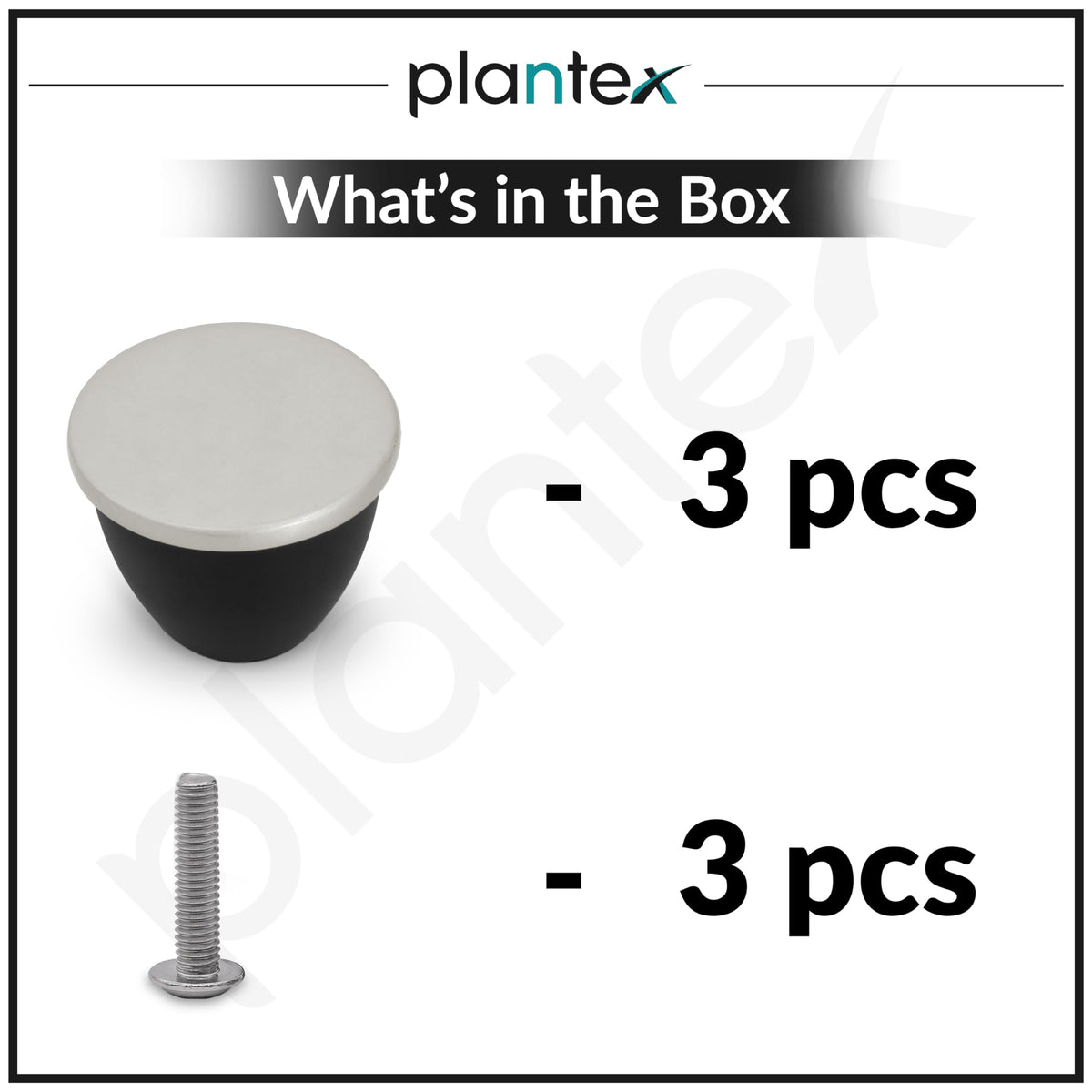 Plantex Knobs for Drawer/Drawer Knobs/Knobs for Cabinets/Pull-Push Knobs for Kitchen/Bedroom Drawer - Pack of 3 (Satin Black)-5