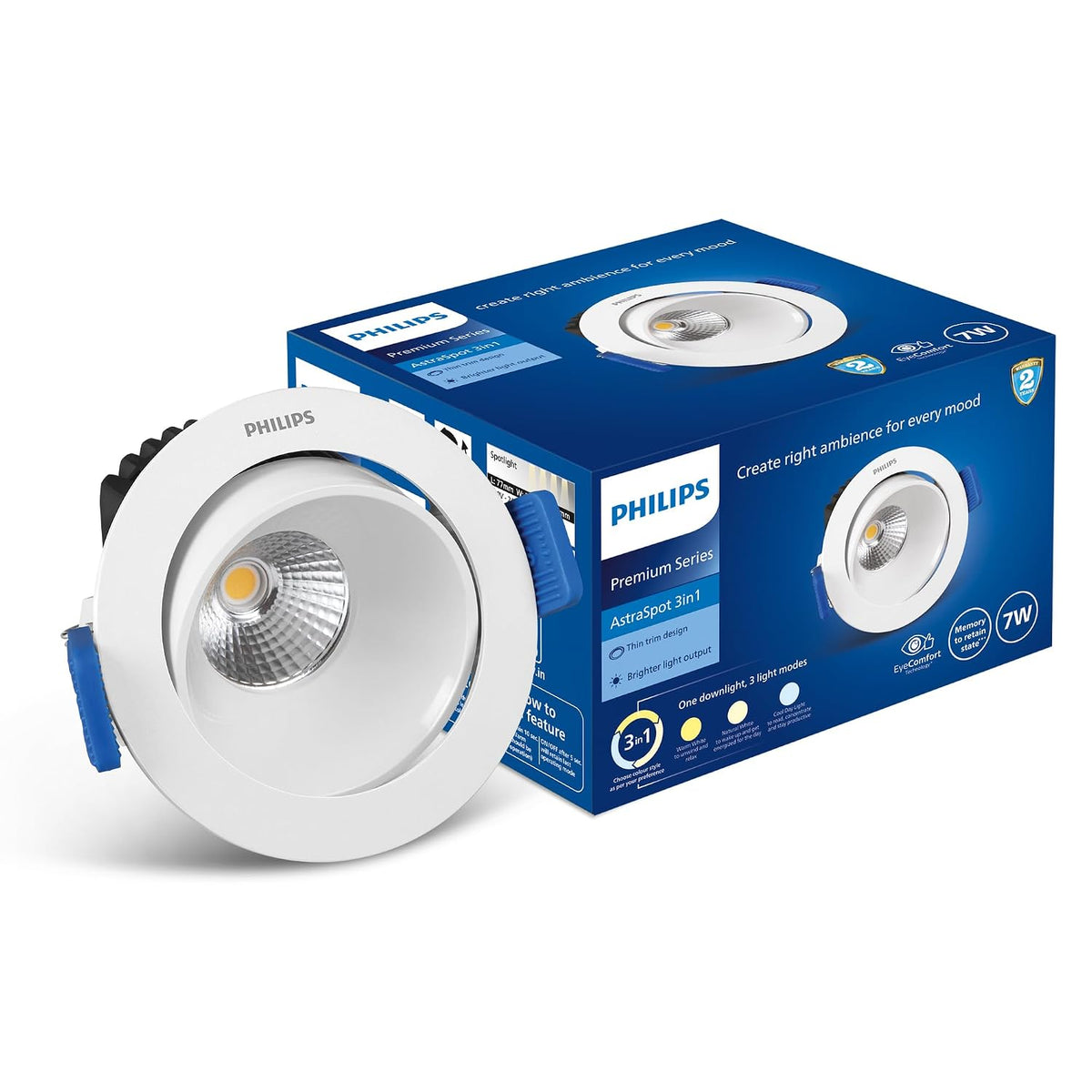Philips Aluminium 7-watt Round LED COB Spot Light