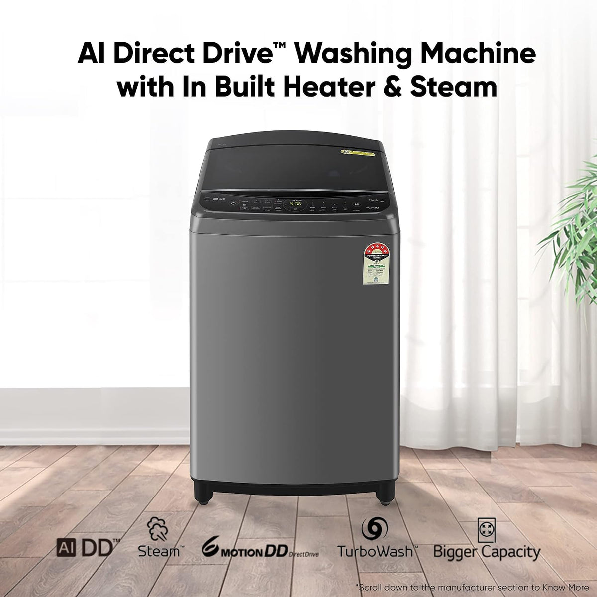 LG 9 Kg 5 Star Inverter Wi-Fi Fully-Automatic Top Loading Washing Machine Appliance (THD09NWM, Middle Black, AIDD Technology & TurboWash)-3