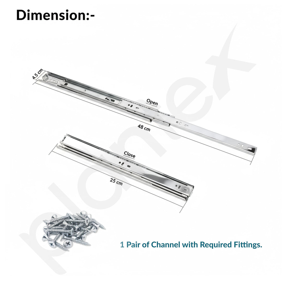 Plantex Drawer Channel/Ball Bearing Regular Close Channel for Drawer/Telescopic Drawer Channel for Wooden & Metals Drawers in Kitchen, Wardrobe, (10-Inch,Silver) Pair-3
