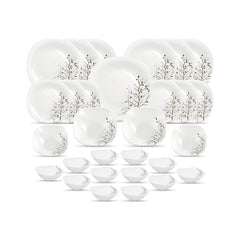 La Opala Diva, Quadra Collection, Opal Glass Dinner Set 29 pcs, Autumnal, White, Standard