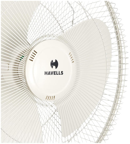 Havells 400mm Swing Pedestal Fan | 120 Ribs Guard Safety, Smooth Oscillation, Heavy Base For Stability, 3 Star | High Air Delivery, Aesthetic Design, Telescopic Arrangement | (Pack of 1, Off White)