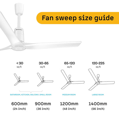 atomberg Aris Contour Smart 1200mm Voice Controlled BLDC Ceiling Fan with Remote|BEE 5 Star|Best-in-class Air Flow | Silent Operation| Designer Fan | Free Installation | 5 Year Warranty | Marble White