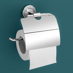 Plantex 304 Grade Stainless Steel Washroom Set of 2 - Toilet Paper Holder/Stand/Liquid Soap Dispenser - Daizy (Chrome)-3