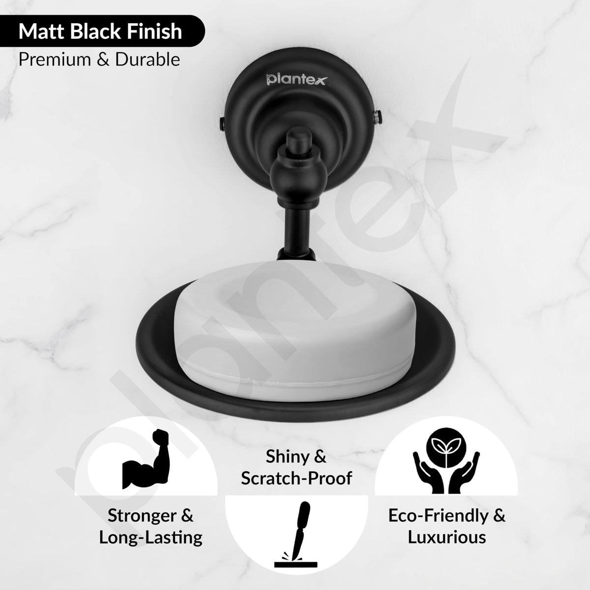 Plantex 304 Grade Stainless Steel Soap Holder/Soap Stand/Bathroom Soap Dish/Bathroom Accessories - Skyllo (Black)-3