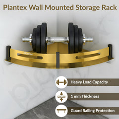 Plantex Corner Shelf for Bathroom Wall Mount/Stainless Steel Bathroom Corner Shelf with Railings/Bathroom Accessories Holder for Wall (9x9 inches, PVD Gold & Black)-6