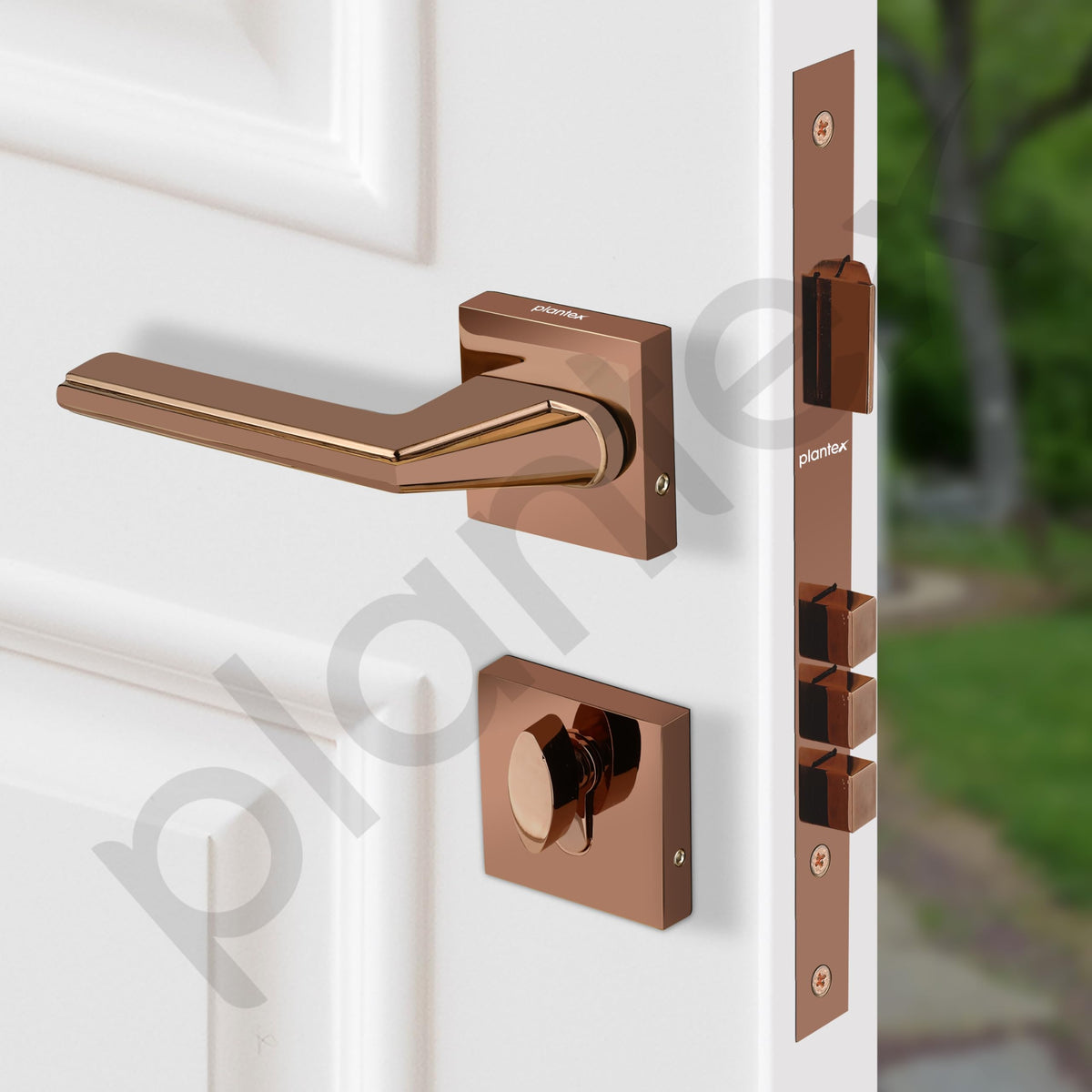 Plantex Premium Door Lock with 3 Years of Warranty/Main Door Lock Set for Home/Mortise Locks for Door (7122 - PVD Choco)-2