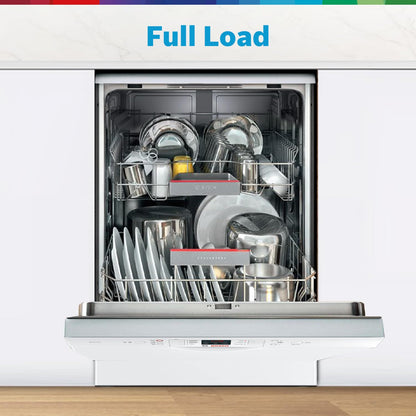 Bosch 13 Place Setting Dishwasher with Intensive Kadhai Program, No Pre-Rinse, 70⁰ Hot water wash, Half Load Option & Extra Cutlery Box - (SMS66GW01I, White, Glass Protection Technology)