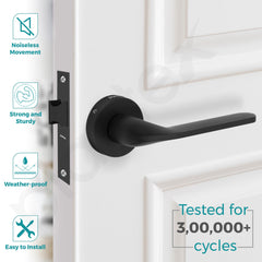 Plantex Pearl Mortise Door Lock for Balcony and Bathroom Door Lock/Keyless Pull Handle Set with Baby Latch (7060, Z-Black)-2