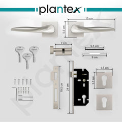 Plantex Premium Door Lock with 3 Years of Warranty/Main Door Lock Set for Home/Mortise Lock for Door (PT-002- Satin)-4