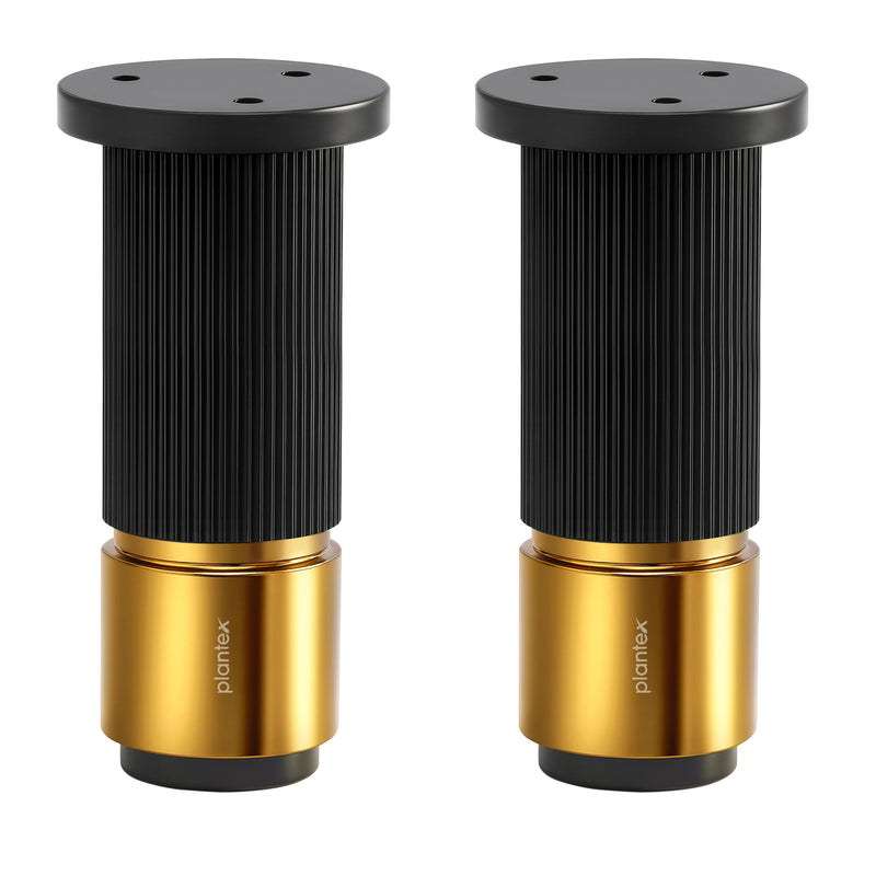Plantex 4 Inch Sofa Leg for Bed Furniture/Aluminium Sofa Leg for Table/Support Legs/Furniture Leg - Pair of 1 (2 Piece) (DTS-77, Black & Gold)-1