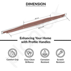 Plantex Profile Handle for Kitchen Cabinet/36 Inch Aluminium Drawer Profile Handle/Wardrobe Pull Handle for Home/Office/Hotel - Pack of 5 (Rose Gold) (Model APS-PF-1001)-3