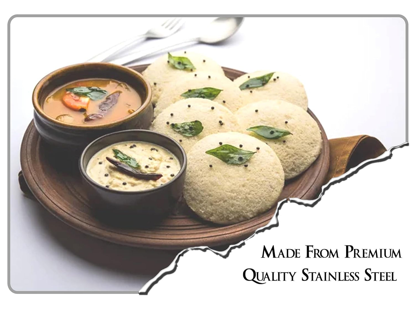 BLeaf Stainless Steel-5 Plate Thatte Idli Stand/Dhokla Maker (5 Plate, 5 Idli)