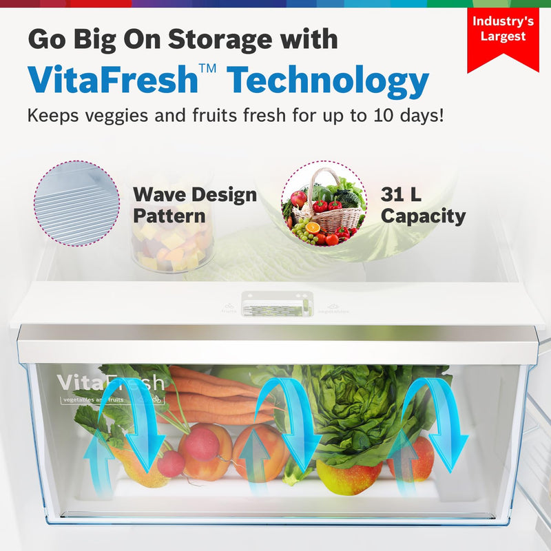 BOSCH MaxFlex Convert 302 L 3 Star Inverter Frost Free Triple Door Refrigerator (CMC33K03NI, 8-in-1 Convertible, UV Protected Body Shield, VitaFresh Technology, Adaptive UI, Sparkly Steel)