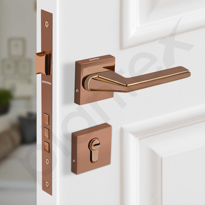 Plantex Premium Door Lock with 3 Years of Warranty/Main Door Lock Set for Home/Mortise Locks for Door (7122 - PVD Choco)-6