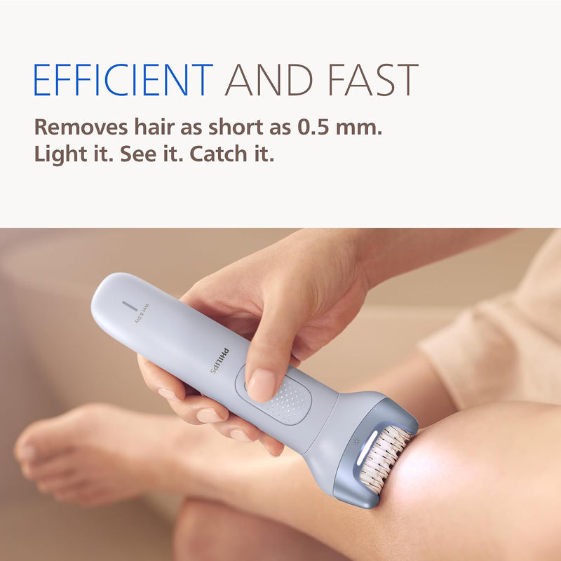 Philips Epilator Series 8000 - Cordless Wet & Dry Electric Epilator for Legs and Body, with ProGuide (BRE708/00)