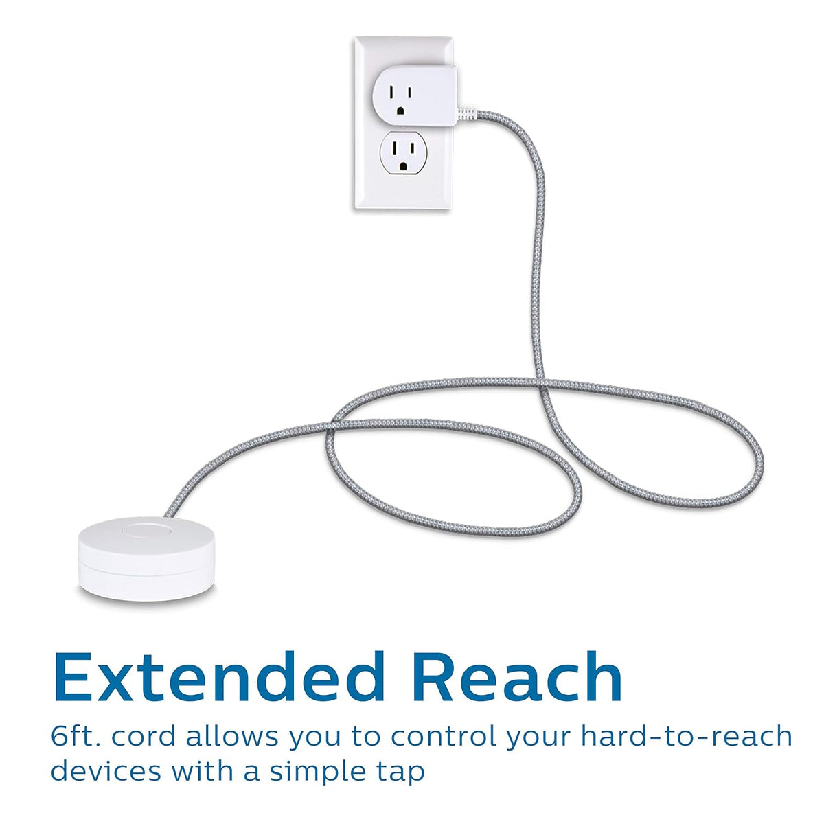 Philips SPS1611WA/37 Ground Plug with Braided Cord 6ft Power Cord On/Off Switch for Table or Wall Mount