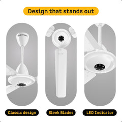 atomberg Efficio Alpha 1200mm BLDC Ceiling Fan with Remote Control | BEE 5 star Rated Energy Efficient Ceiling Fan | High Air Delivery with LED Indicators | 2 Year Warranty (Gloss White)