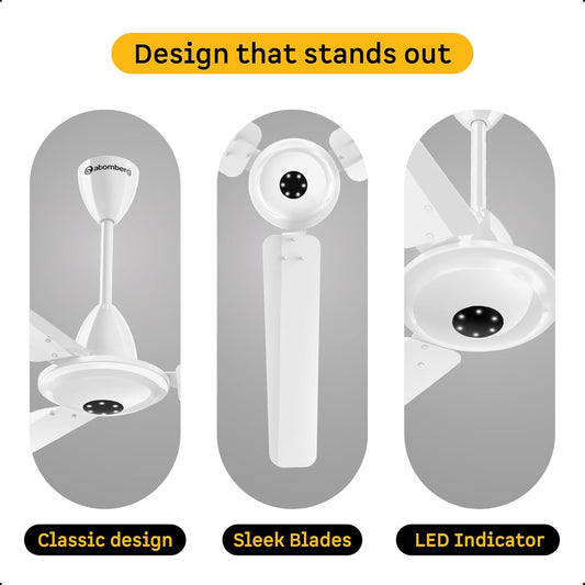 atomberg Efficio Alpha 1200mm BLDC Ceiling Fan with Remote Control | BEE 5 star Rated Energy Efficient Ceiling Fan | High Air Delivery with LED Indicators | 2 Year Warranty (Gloss White)