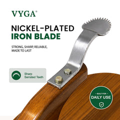 Vyga Curv Teakwood Coconut Scraper with Protection Cap