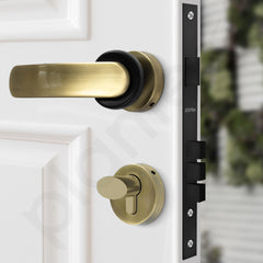 Plantex Door Lock for Home/Main Door Lock Set with 3 Computerized Key/Mortise Lock for Door with Brass Lock Body & Cylinder (SM037, Brass Antique & Black)-4