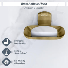 Plantex 304 Grade Stainless Steel Bathroom Soap Holder/Soap Stand for Washbasin/Soap Dish/Bathroom Accessories - Parv (Brass Antique)-3