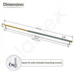 Plantex Stainless Steel & Aluminium Cabinet Handle/600mm Wardrobe Door Handle/Cupboard Pull-Push Handles for Home/Office - Pack of 1 (Green & Gold)-3
