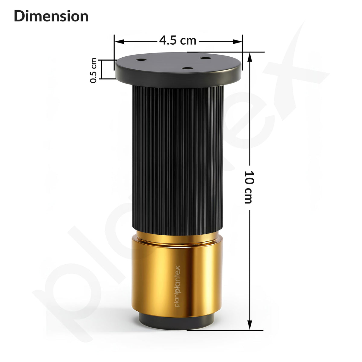 Plantex 4 Inch Sofa Leg for Bed Furniture/Aluminium Sofa Leg for Table/Support Legs/Furniture Leg - Pair of 2 (4 Piece) (DTS-77, Black & Gold)-3