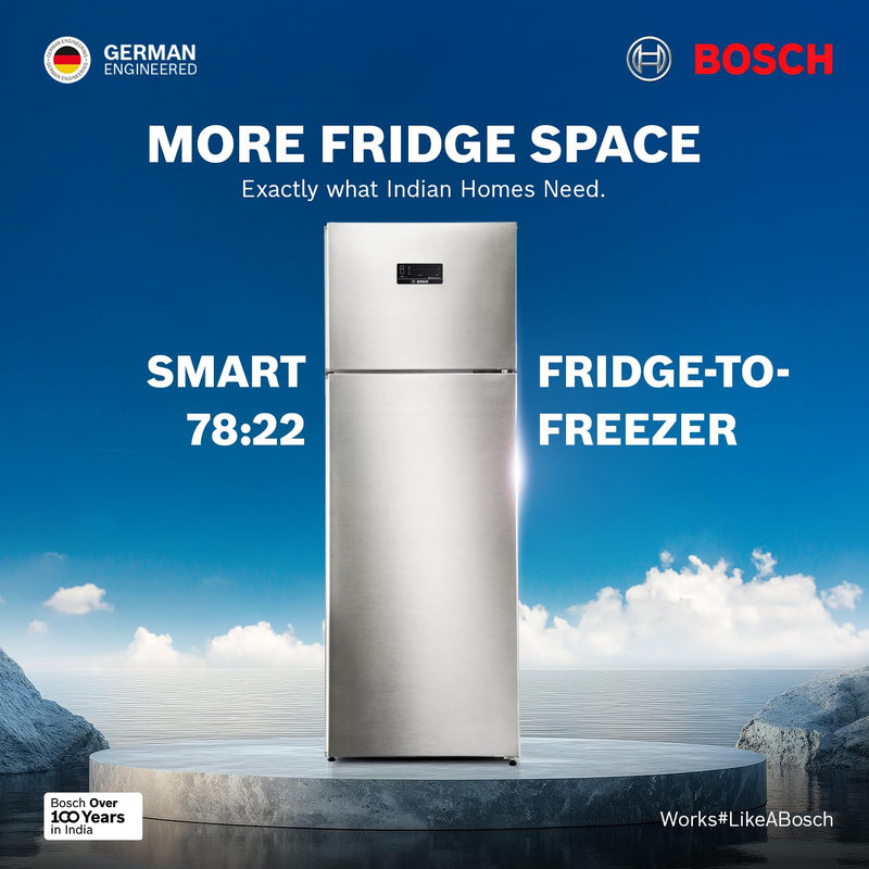 Bosch 269L, 2 Star, Frost Free Double Door Refrigerator (CTC29S22VI)-2