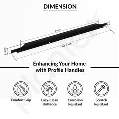 Plantex Profile Handle for Kitchen Cabinet/34 Inch Aluminium Drawer Profile Handle/Wardrobe Pull Handle for Home/Office/Hotel - Pack of 3 (Black) (Model APS-PF-1003)-3