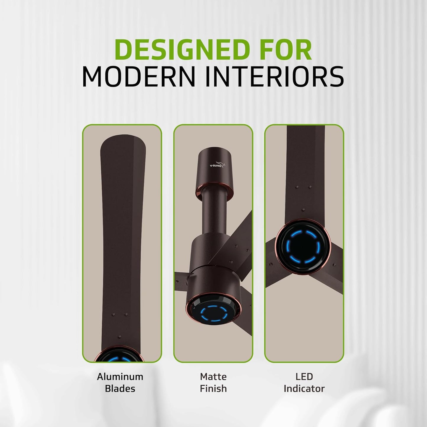 V-Guard Insight-G Premium Bldc Ceiling Fan For Home | 6 Speed Settings | 5 stars Energy Saving | Convenient Remote Control | High-Speed 100% Copper Motor | 1.2M (Elegance Brown Matte)