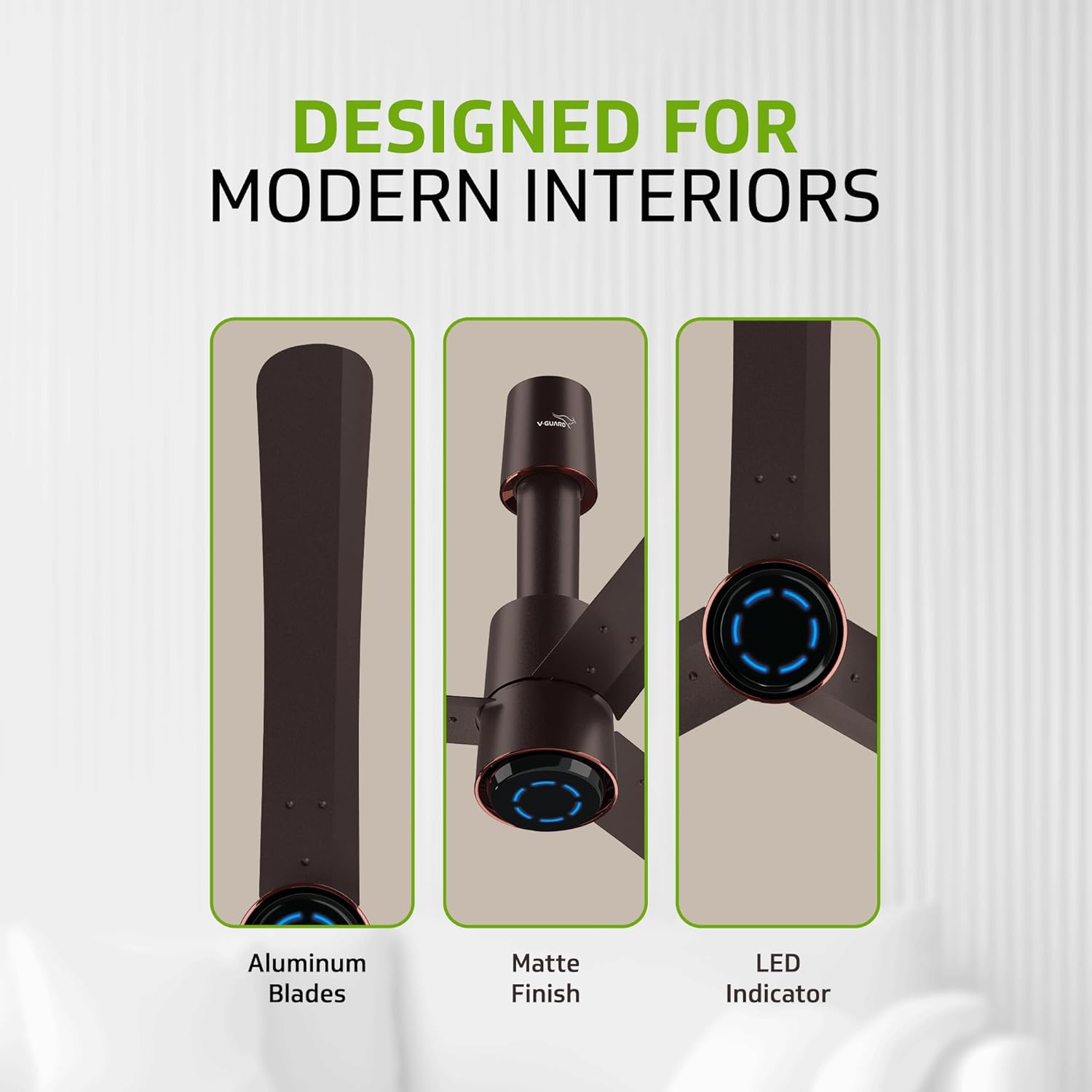 V-Guard Insight-G Premium Bldc Ceiling Fan For Home | 6 Speed Settings | 5 stars Energy Saving | Convenient Remote Control | High-Speed 100% Copper Motor | 1.2M (Elegance Brown Matte)