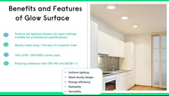 Philips LED Glow Surface Downlight Metal Body, Trim Less Sleek and Energy-efficient Surface Mount Light (4000K - Natural White, B0FLQ85HY9)