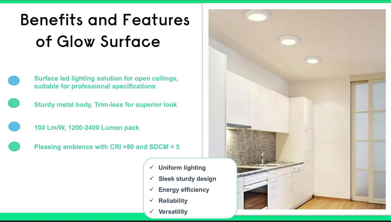 Philips LED Glow Surface Downlight Metal Body, Trim Less Sleek and Energy-efficient Surface Mount Light (4000K - Natural White, B0FLQ85HY9)