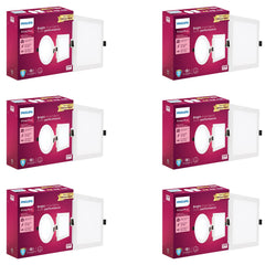 Philips 10W Square AP Plus UltraGlow LED DL Recessed LED Panel Ceiling Light (Pack of 6, Natural White) (929002628101-Pk6)
